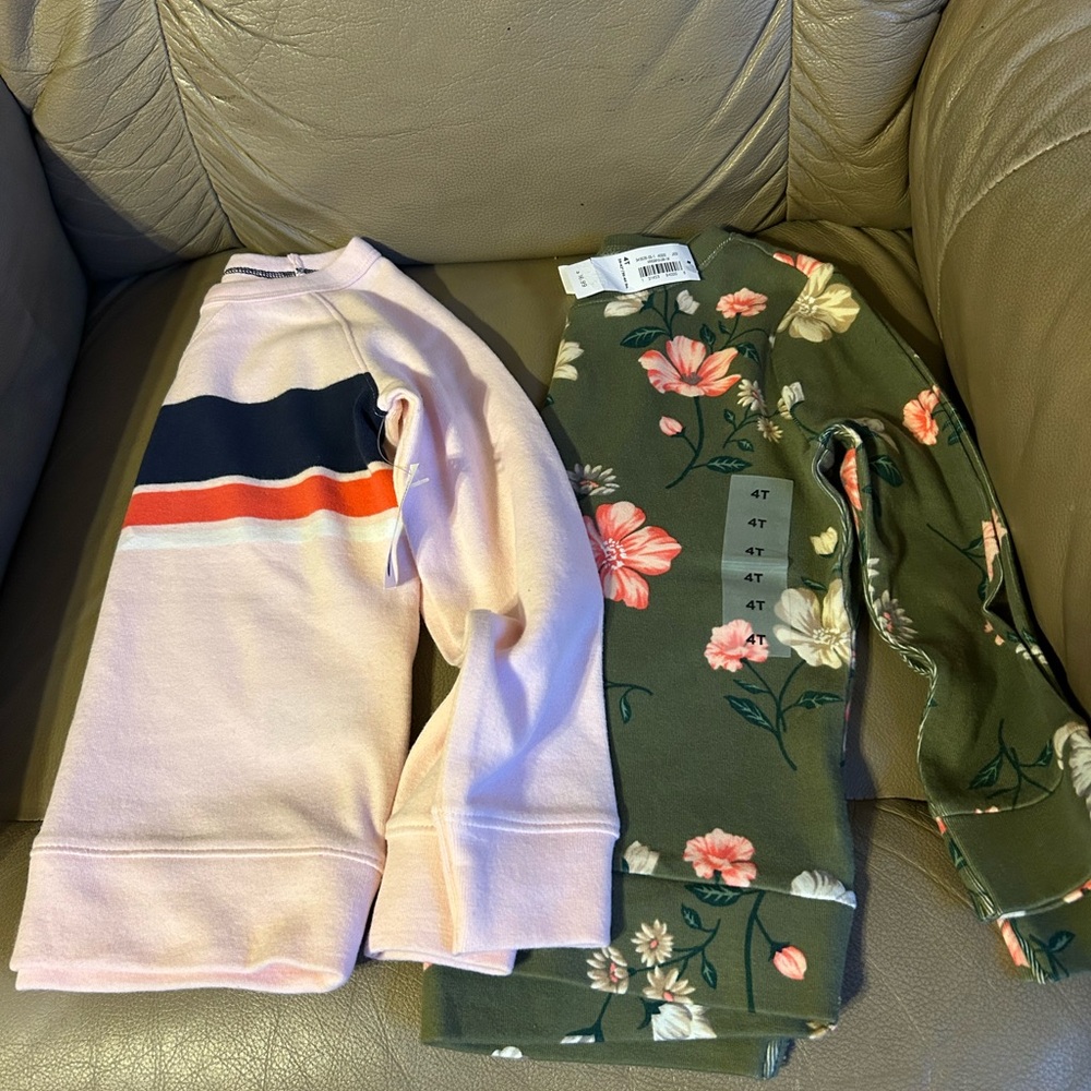 Girls Kids Old Navy Long Sleeve Pullover Shirts 4T Lot Of 2 NEW